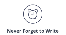 An alarm icon reminding you to write in your journal or diary.